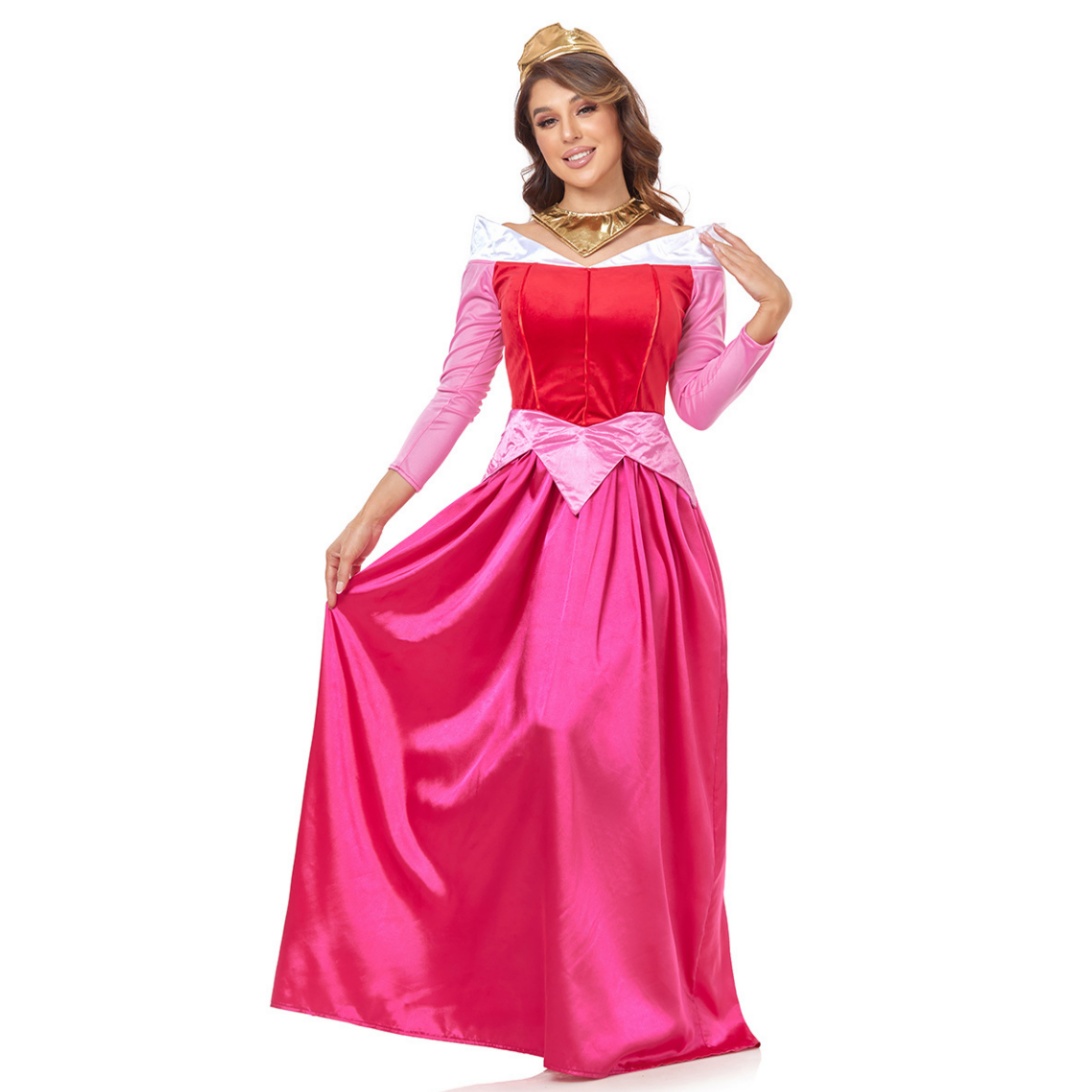 Halloween Princess Costume Long Sleeve Floor Length Performance Dress for Women